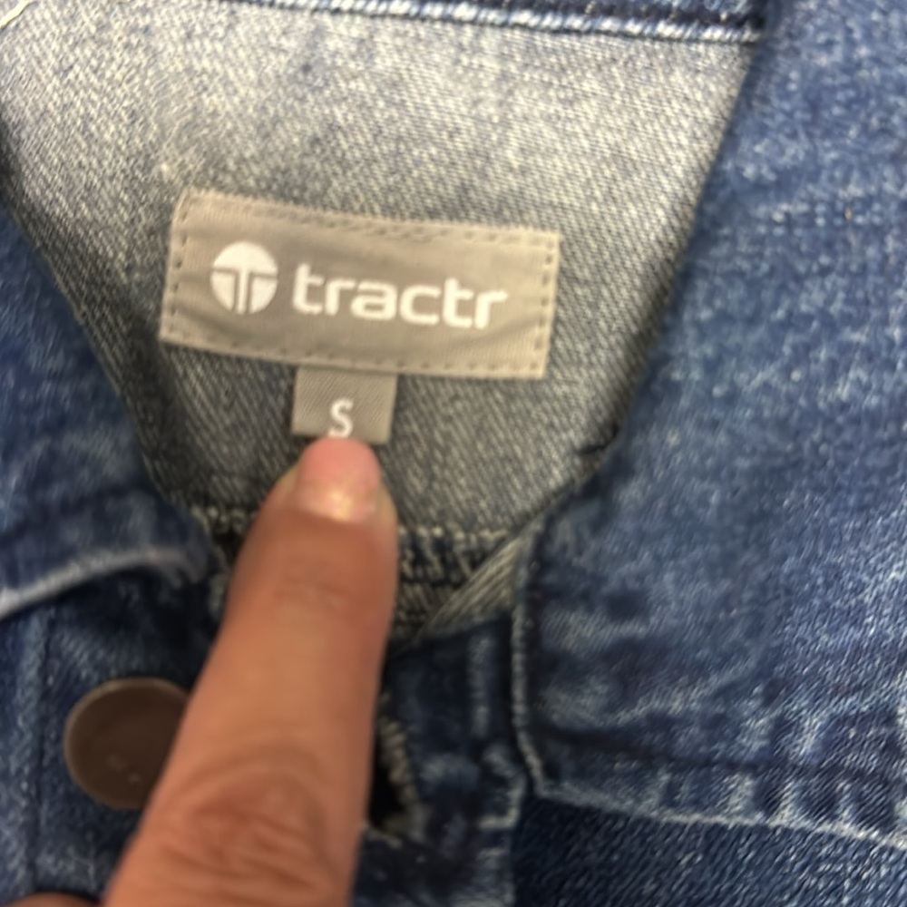 Kids Tractr denim jacket, never worn, size small